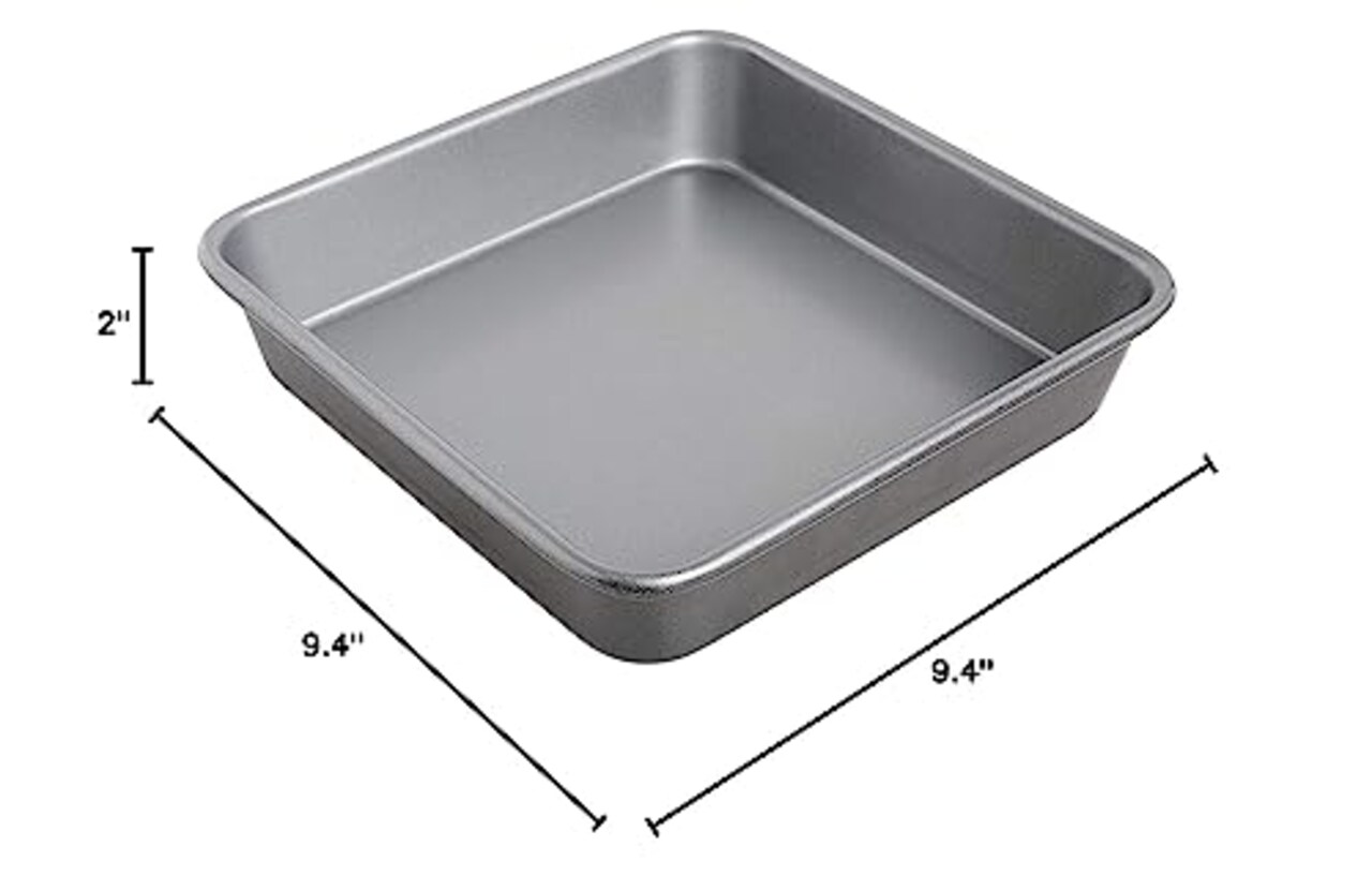 9-Inch Chef's Classic Nonstick Bakeware Square Cake Pan, Silver